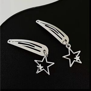 Silver Star Hair Clips